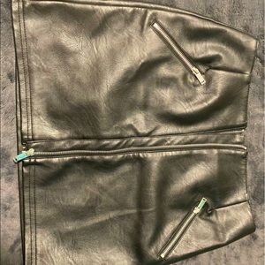 “Leather” Zip-up Skirt